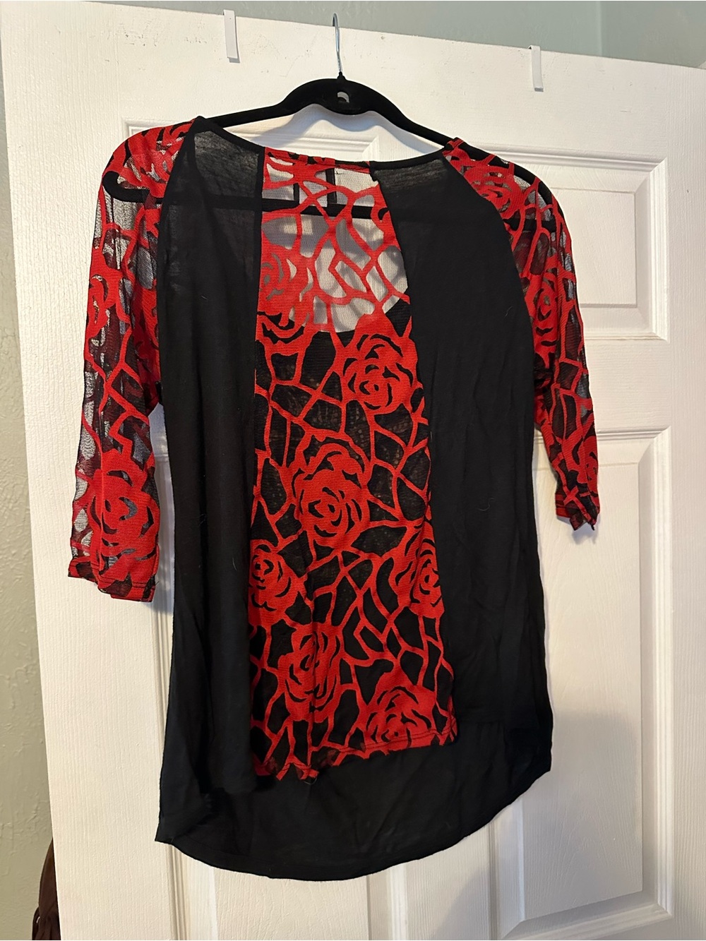 Harley-Davidson Womens Black & Red Rhinestone Graphic Top - Picture 2 of 3